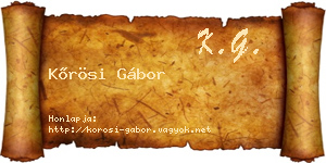 Kőrösi Gábor névjegykártya
