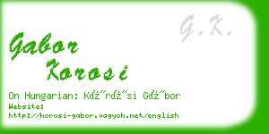 gabor korosi business card